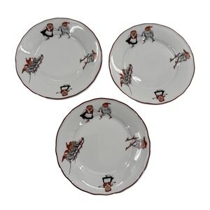 Porsgrund Nisse Bread Plate Made In Norway Gnome Motif Lot Of 3